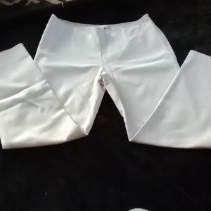 Chico's cream colored tailored wide leg pants side zipper sx00 NWOT  side slit